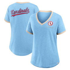 Light Blue St. Louis Cardinals Fanatics Women's Binge Worthy Stadium Slub V-Neck T-Shirt