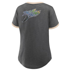 Black Tampa Bay Rays Fanatics Women's Binge Worthy Stadium Slub V-Neck T-Shirt