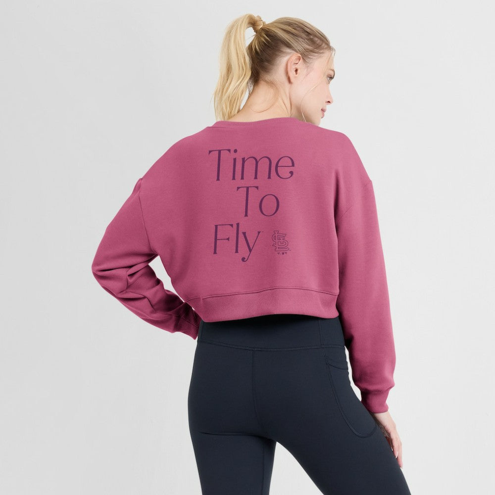 Pink St. Louis Cardinals Fanatics Women's Studio Cropped Pullover Sweatshirt