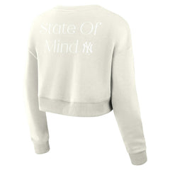 Cream New York Yankees Fanatics Women's Studio Cropped Pullover Sweatshirt