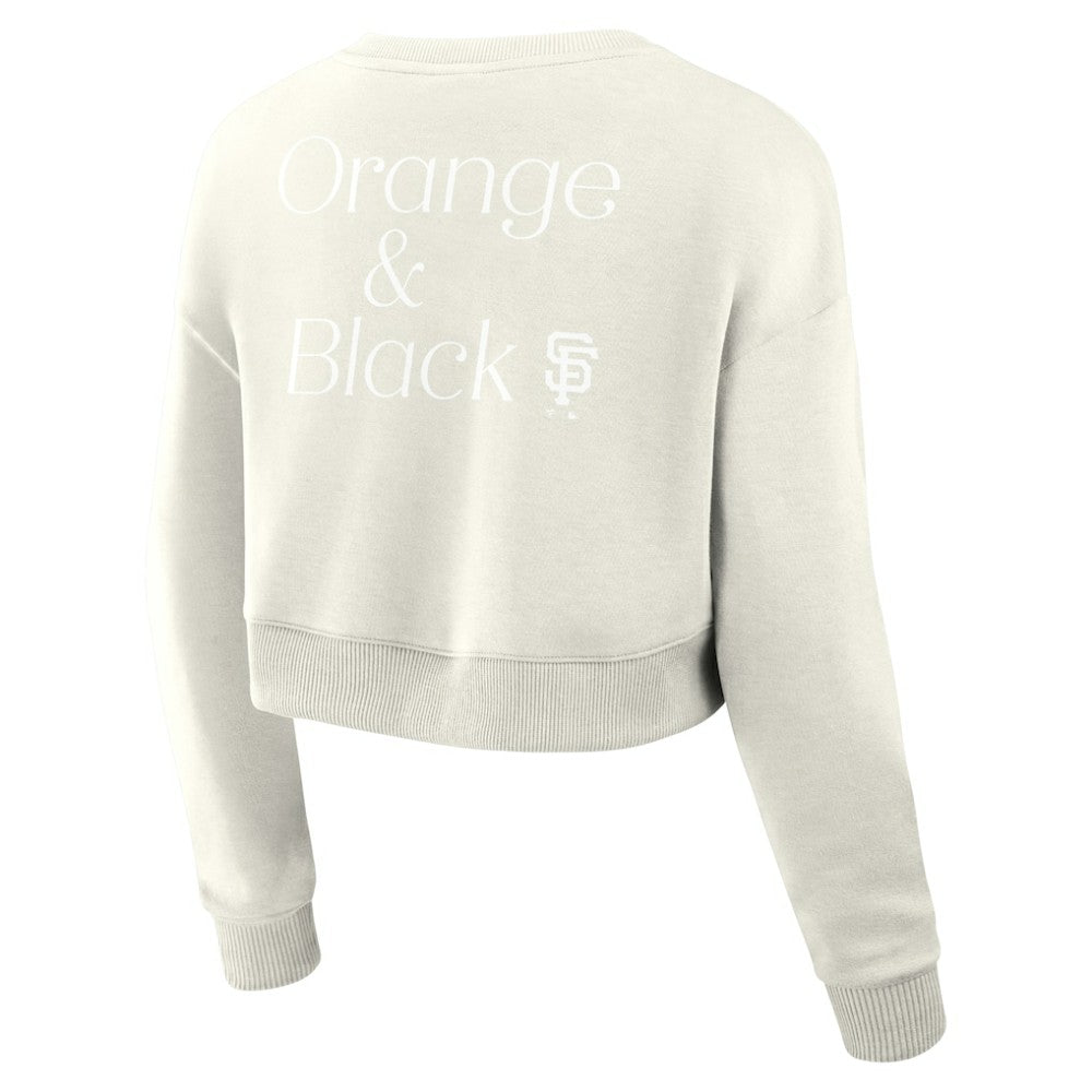 Cream San Francisco Giants Fanatics Women's Studio Cropped Pullover Sweatshirt