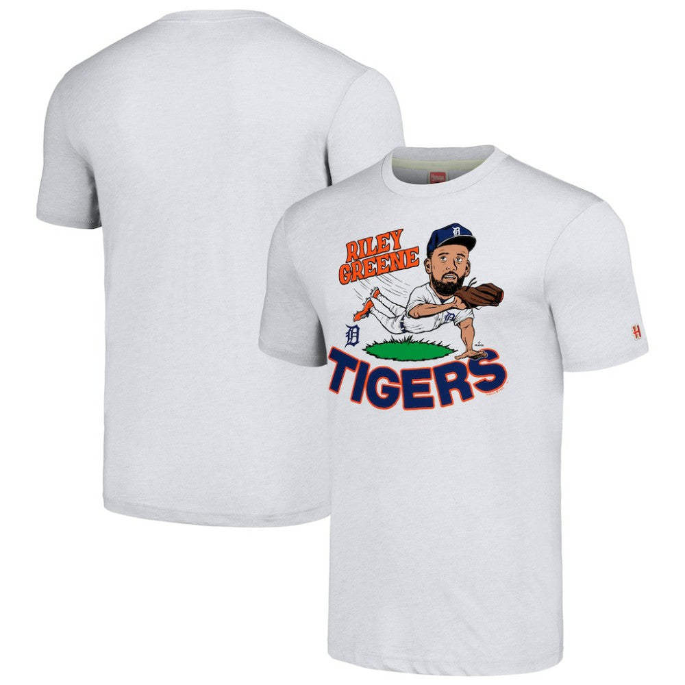 Ash Riley Greene Detroit Tigers Homage Caricature Player Tri-Blend T-Shirt