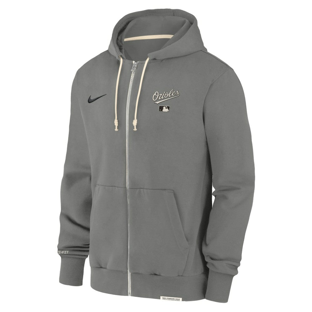 Charcoal Baltimore Orioles Nike Authentic Collection Travel Performance Full-Zip Hoodie