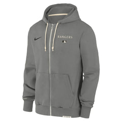 Charcoal Texas Rangers Nike Authentic Collection Travel Performance Full-Zip Hoodie