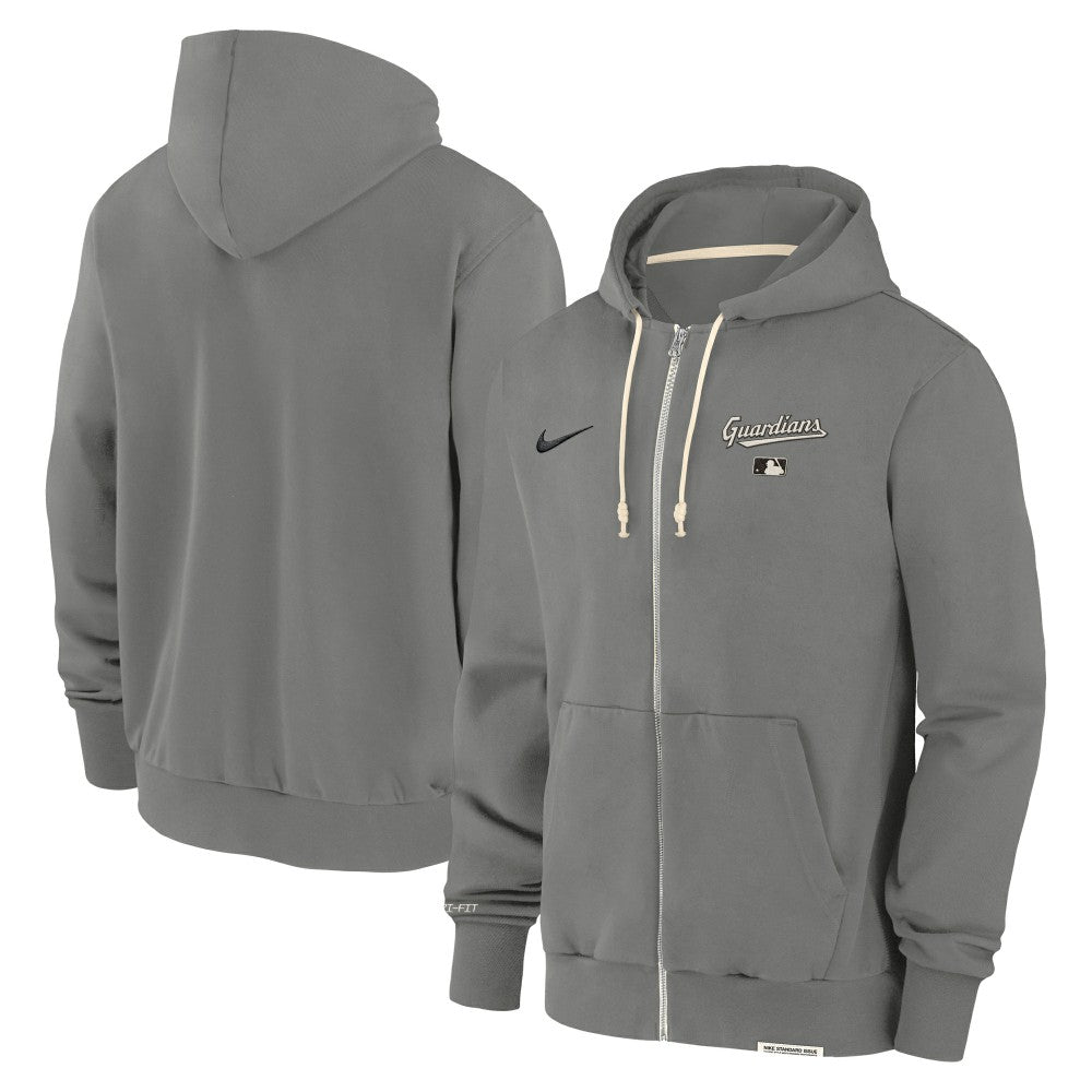 Charcoal Cleveland Guardians Nike Authentic Collection Travel Performance Full-Zip Hoodie