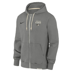 Charcoal Chicago Cubs Nike Authentic Collection Travel Performance Full-Zip Hoodie