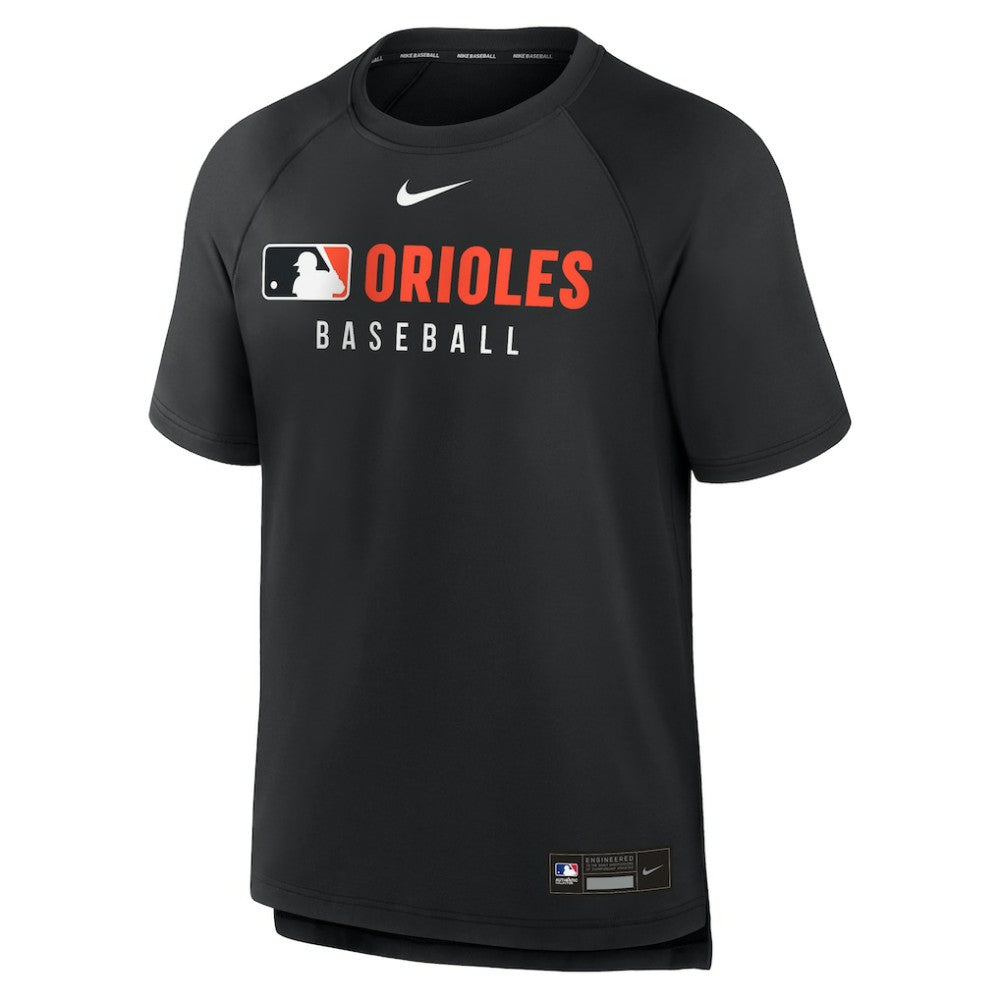 Black Baltimore Orioles Nike Authentic Collection Pregame Raglan Dri-FIT T-Shirt