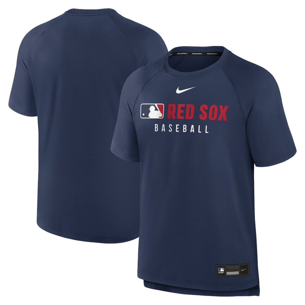 Navy Boston Red Sox Nike Authentic Collection Pregame Raglan Dri-FIT T-Shirt