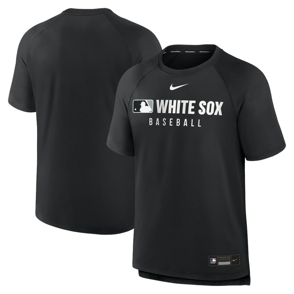 Black Chicago White Sox Nike Authentic Collection Pregame Raglan Dri-FIT T-Shirt