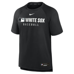 Black Chicago White Sox Nike Authentic Collection Pregame Raglan Dri-FIT T-Shirt
