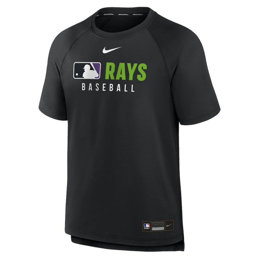 Black Tampa Bay Rays Nike Authentic Collection Pregame Raglan Dri-FIT T-Shirt