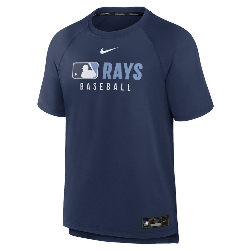Navy Tampa Bay Rays Nike Authentic Collection Pregame Raglan Dri-FIT T-Shirt