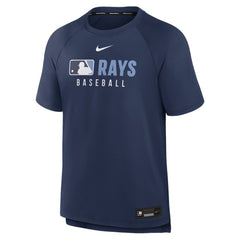 Navy Tampa Bay Rays Nike Authentic Collection Pregame Raglan Dri-FIT T-Shirt
