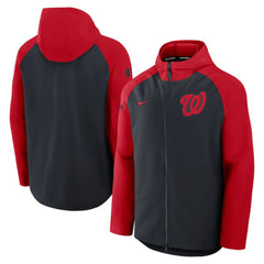 Navy/Red Washington Nationals Nike Authentic Collection Raglan Performance Full-Zip Jacket