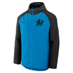 Blue/Black Miami Marlins Nike Authentic Collection Raglan Performance Full-Zip Jacket