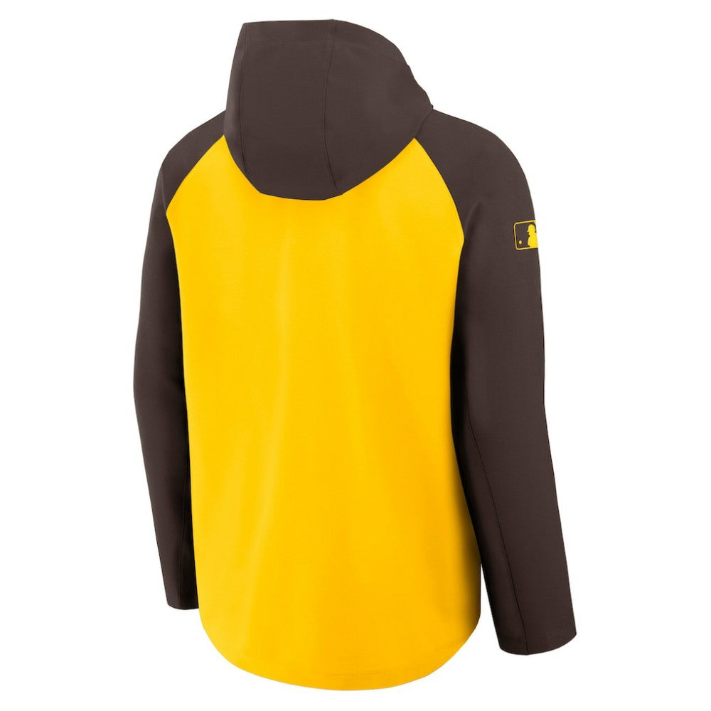 Gold/Brown San Diego Padres Nike Authentic Collection Raglan Performance Full-Zip Jacket
