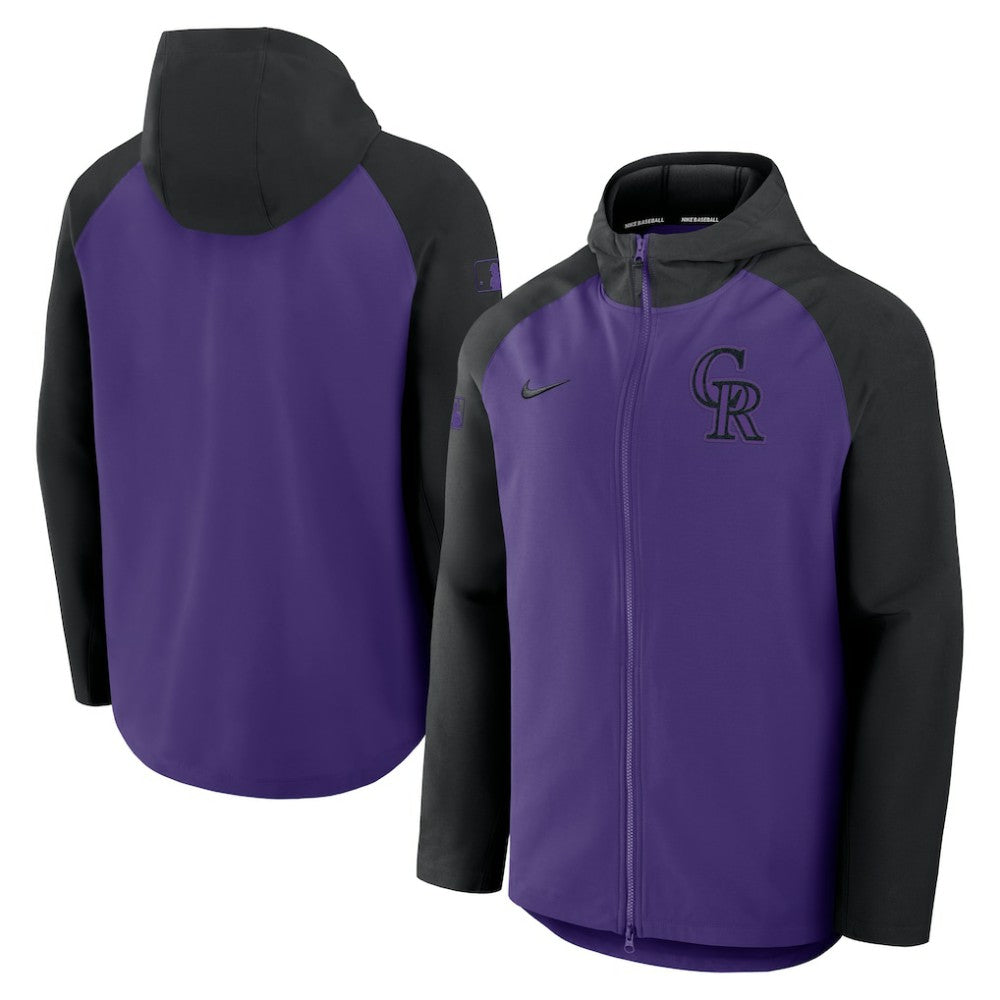 Purple/Black Colorado Rockies Nike Authentic Collection Raglan Performance Full-Zip Jacket