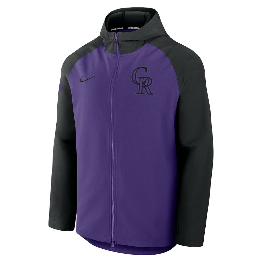 Purple/Black Colorado Rockies Nike Authentic Collection Raglan Performance Full-Zip Jacket