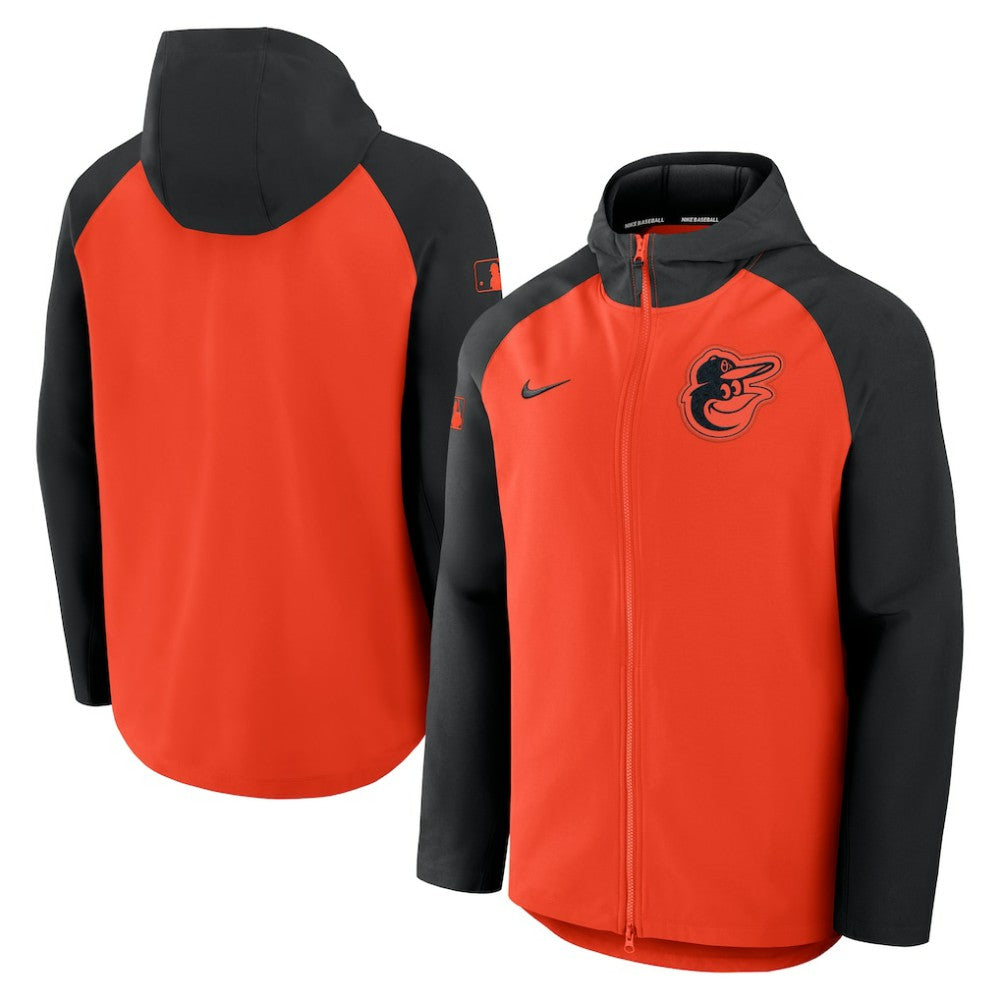 Orange/Black Baltimore Orioles Nike Authentic Collection Raglan Performance Full-Zip Jacket