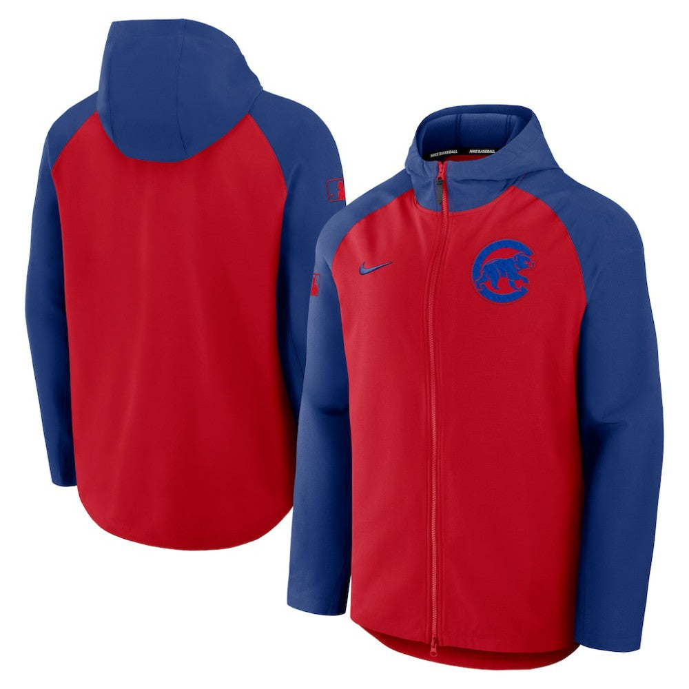 Red/Royal Chicago Cubs Nike Authentic Collection Raglan Performance Full-Zip Jacket