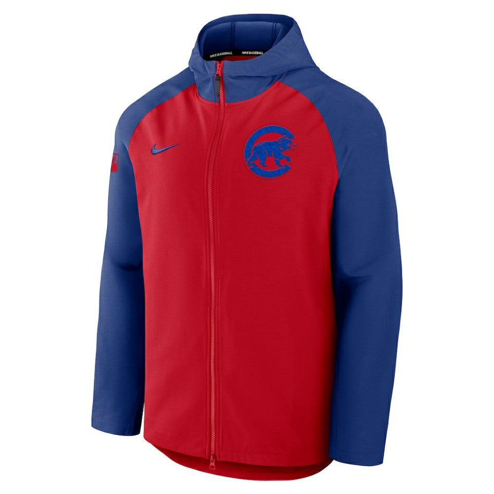 Red/Royal Chicago Cubs Nike Authentic Collection Raglan Performance Full-Zip Jacket