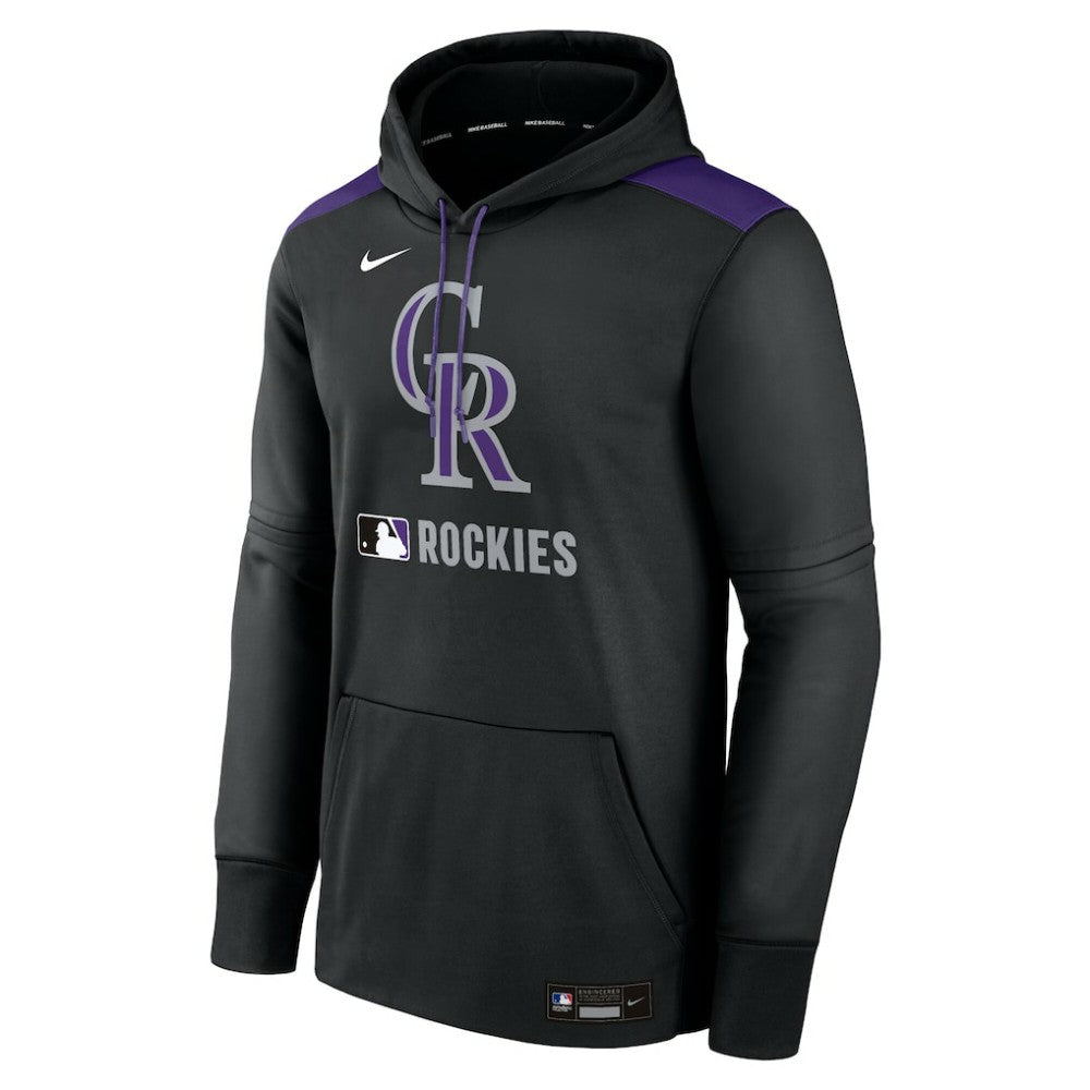 Black Colorado Rockies Nike Authentic Collection Performance Pullover Hoodie