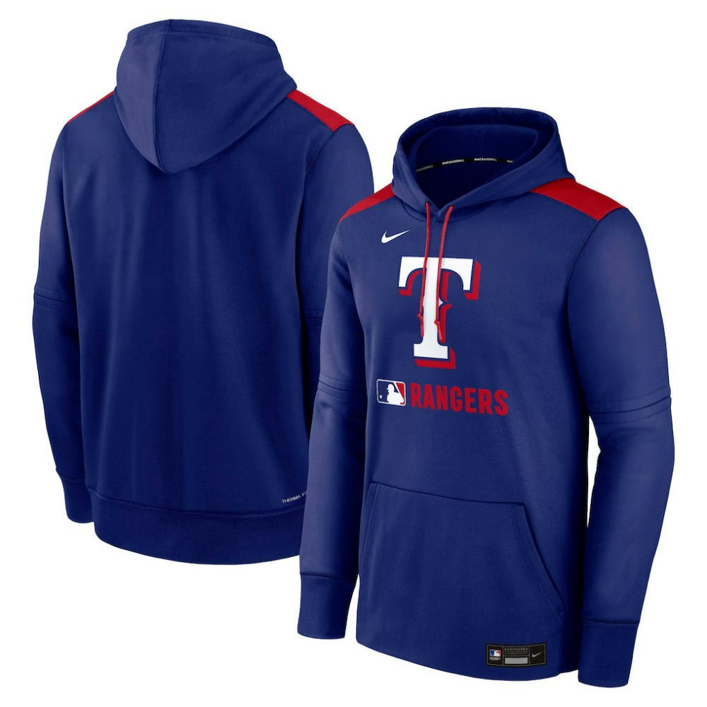 Royal Texas Rangers Nike Authentic Collection Performance Pullover Hoodie