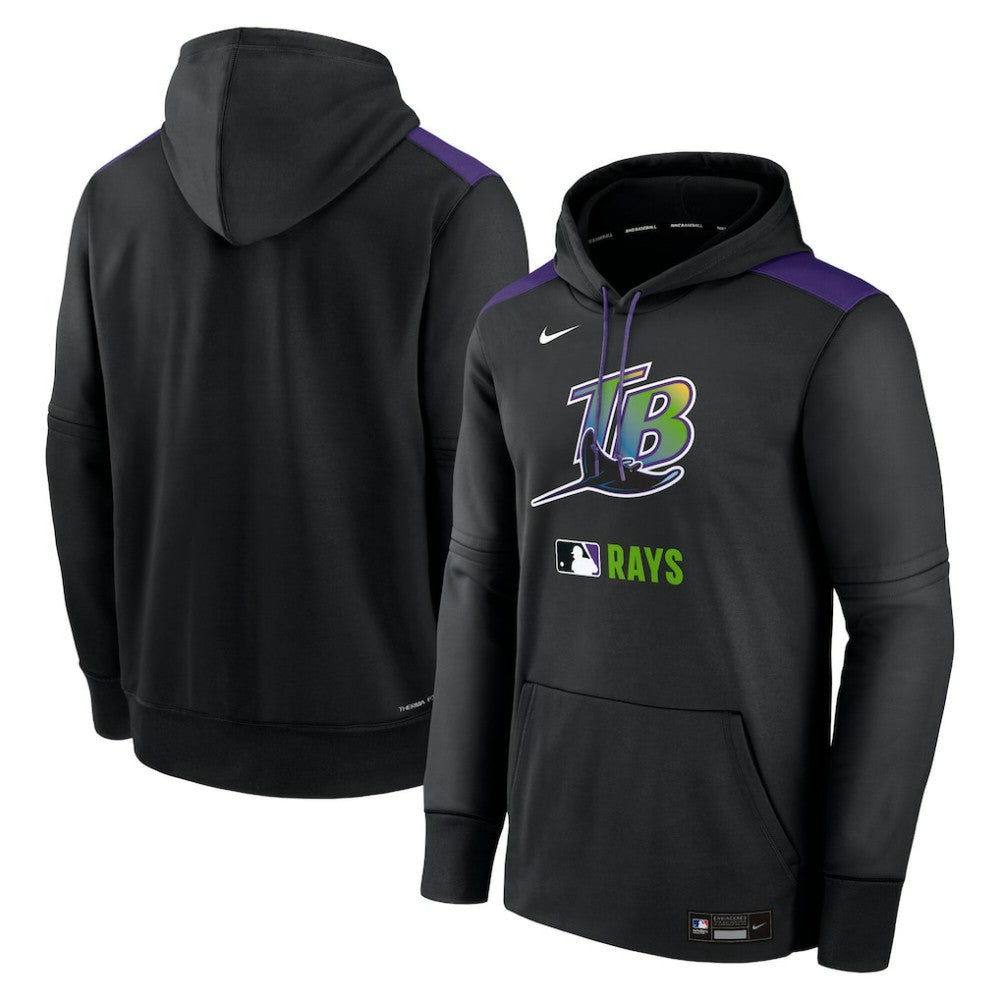 Black Tampa Bay Rays Nike Authentic Collection Performance Pullover Hoodie