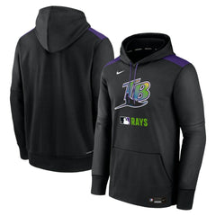 Black Tampa Bay Rays Nike Authentic Collection Performance Pullover Hoodie