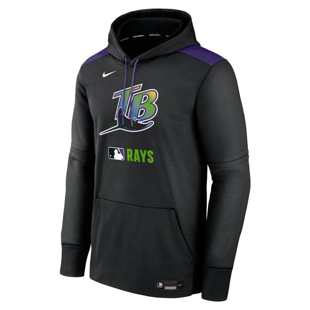 Black Tampa Bay Rays Nike Authentic Collection Performance Pullover Hoodie