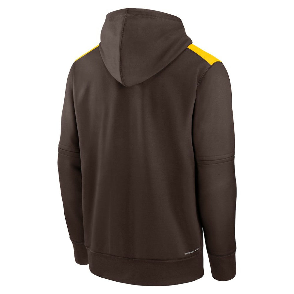 Brown San Diego Padres Nike Authentic Collection Performance Pullover Hoodie