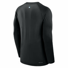 Black Miami Marlins Nike Authentic Collection Game Time Raglan Dri-FIT Long Sleeve T-Shirt