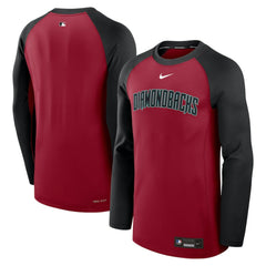 Red/Black Arizona Diamondbacks Nike Authentic Collection Game Time Raglan Dri-FIT Long Sleeve T-Shirt