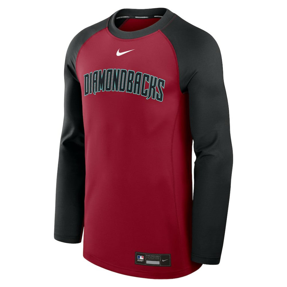 Red/Black Arizona Diamondbacks Nike Authentic Collection Game Time Raglan Dri-FIT Long Sleeve T-Shirt