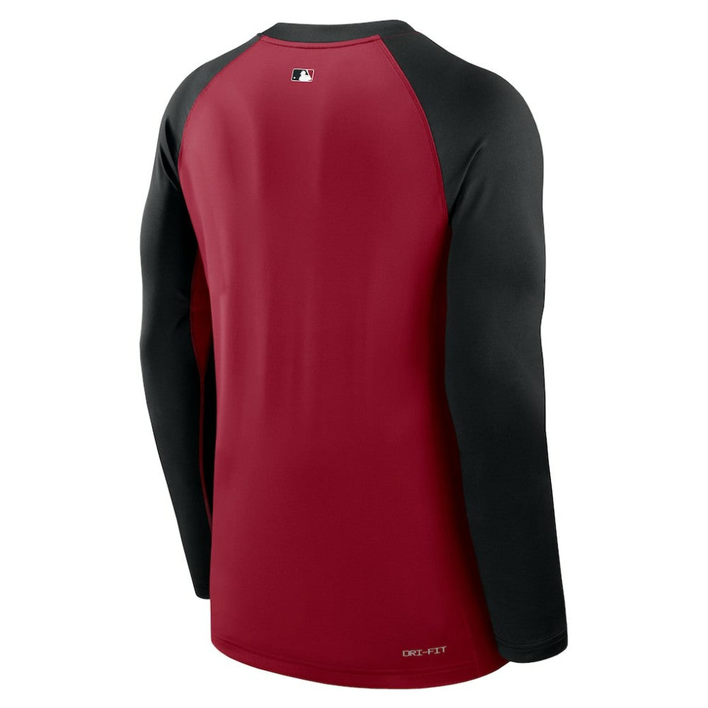 Red/Black Arizona Diamondbacks Nike Authentic Collection Game Time Raglan Dri-FIT Long Sleeve T-Shirt