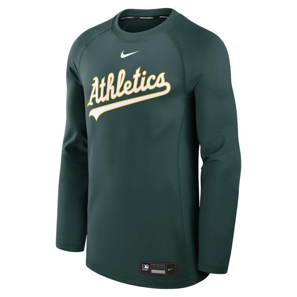 Green Athletics Nike Authentic Collection Game Time Raglan Dri-FIT Long Sleeve T-Shirt
