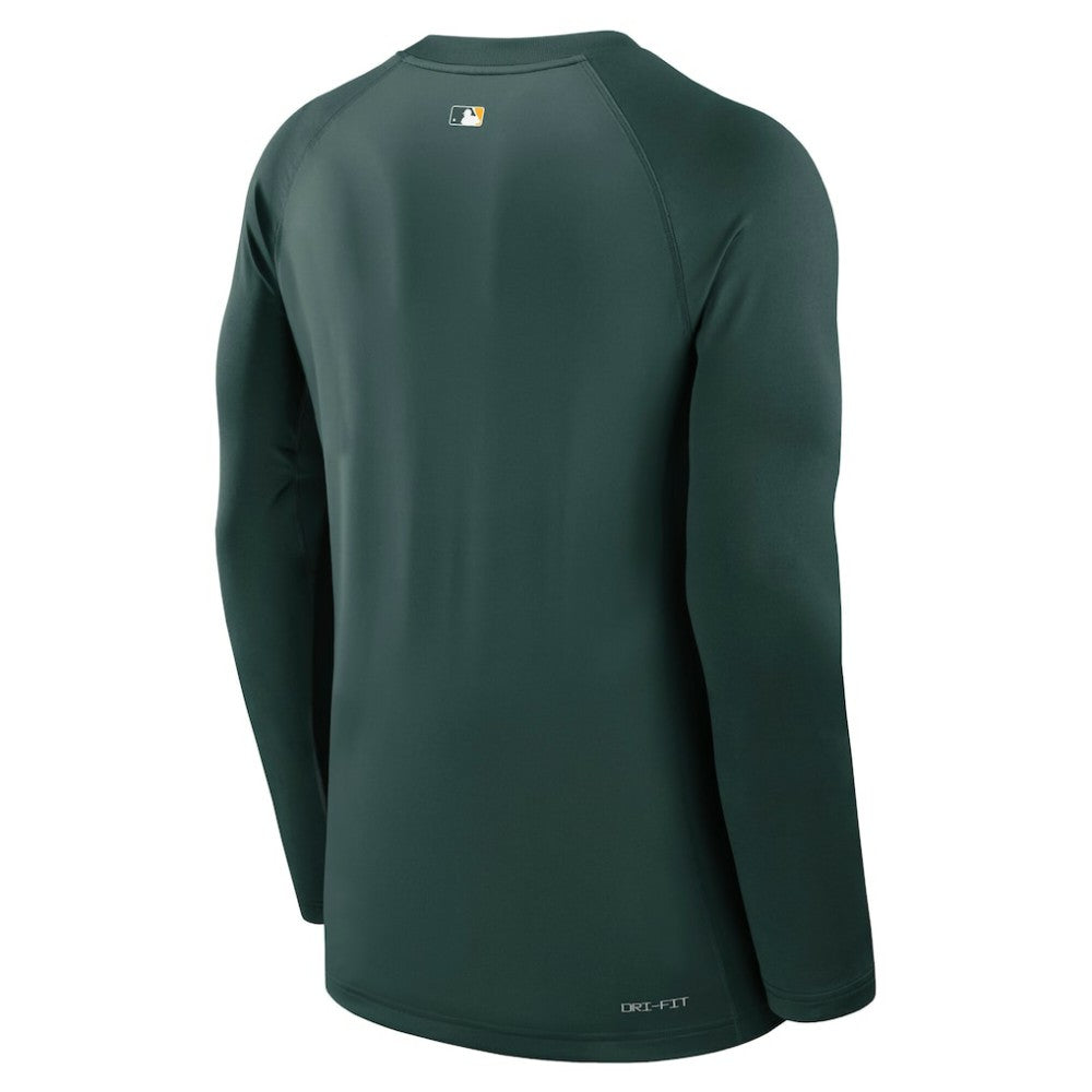 Green Athletics Nike Authentic Collection Game Time Raglan Dri-FIT Long Sleeve T-Shirt