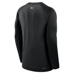 Black Colorado Rockies Nike Authentic Collection Game Time Raglan Dri-FIT Long Sleeve T-Shirt