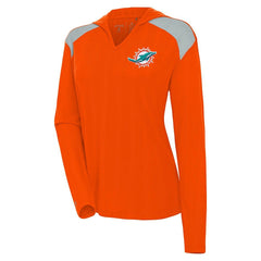 Antigua Women's Opulent Long Sleeve Hoodie T-Shirt - Miami Dolphins Hoodies