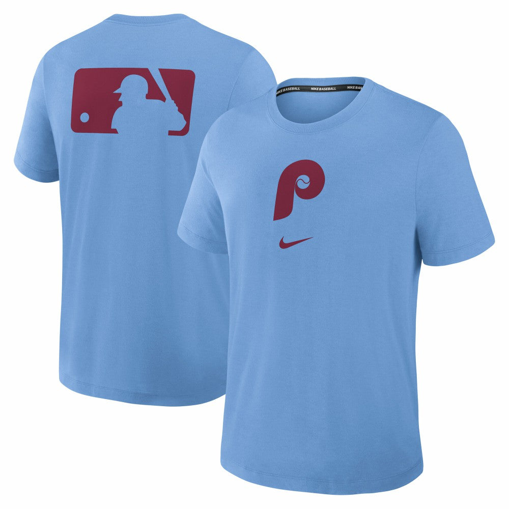Light Blue Philadelphia Phillies Nike Authentic Collection Early Work Tri-Blend Dri-FIT T-Shirt