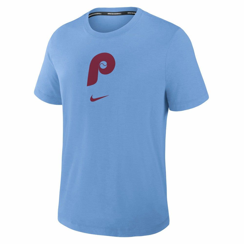 Light Blue Philadelphia Phillies Nike Authentic Collection Early Work Tri-Blend Dri-FIT T-Shirt