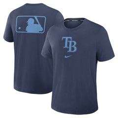 Navy Tampa Bay Rays Nike Authentic Collection Early Work Tri-Blend Dri-FIT T-Shirt
