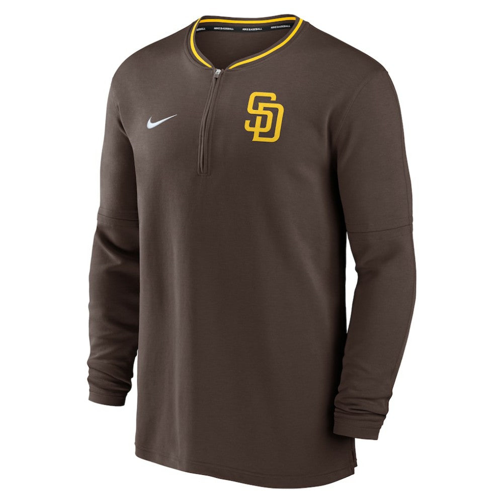 Brown San Diego Padres Nike Authentic Collection Performance Half-Zip Top