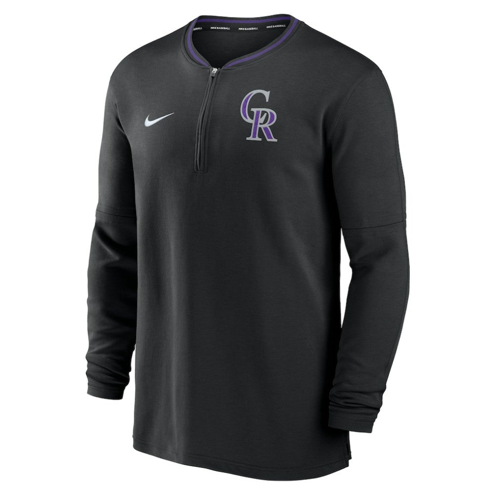 Black Colorado Rockies Nike Authentic Collection Performance Half-Zip Top