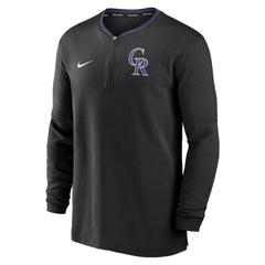 Black Colorado Rockies Nike Authentic Collection Performance Half-Zip Top