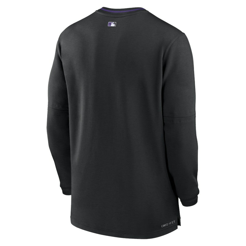 Black Colorado Rockies Nike Authentic Collection Performance Half-Zip Top