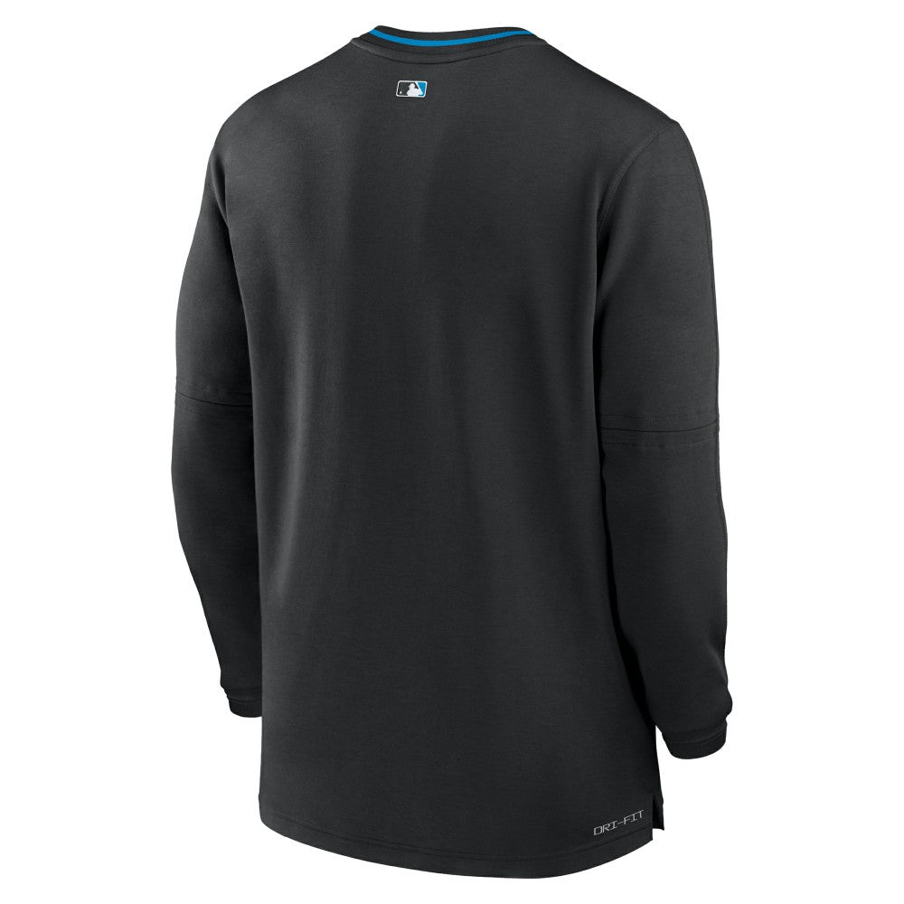 Black Miami Marlins Nike Authentic Collection Performance Half-Zip Top
