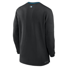 Black Miami Marlins Nike Authentic Collection Performance Half-Zip Top