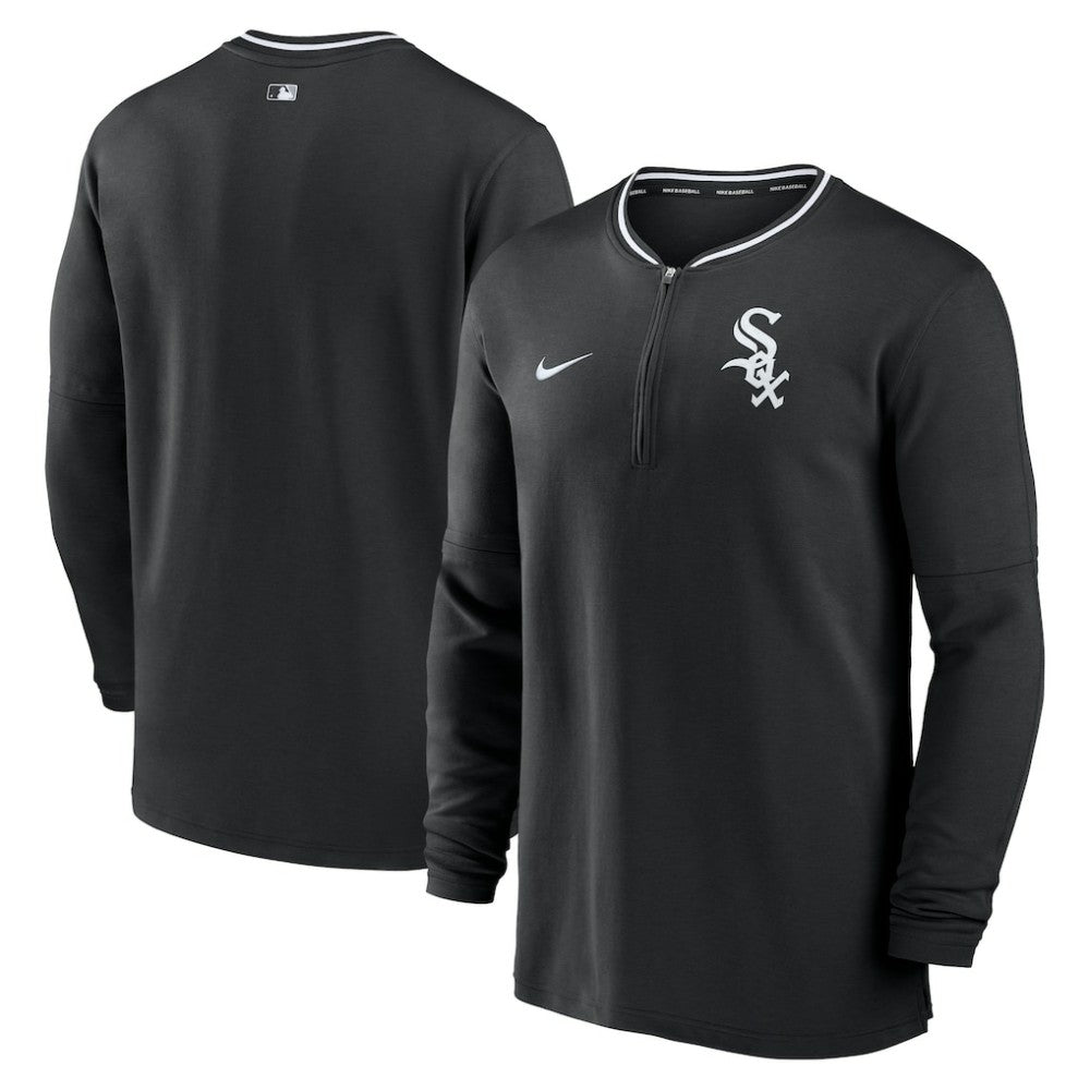 Black Chicago White Sox Nike Authentic Collection Performance Half-Zip Top
