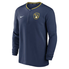 Navy Milwaukee Brewers Nike Authentic Collection Performance Half-Zip Top